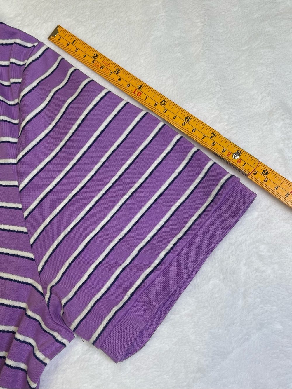 Polo Ralph Lauren Men XL Purple White Striped Pima Soft Touch Short Sleeve Shirt - Picture 9 of 9